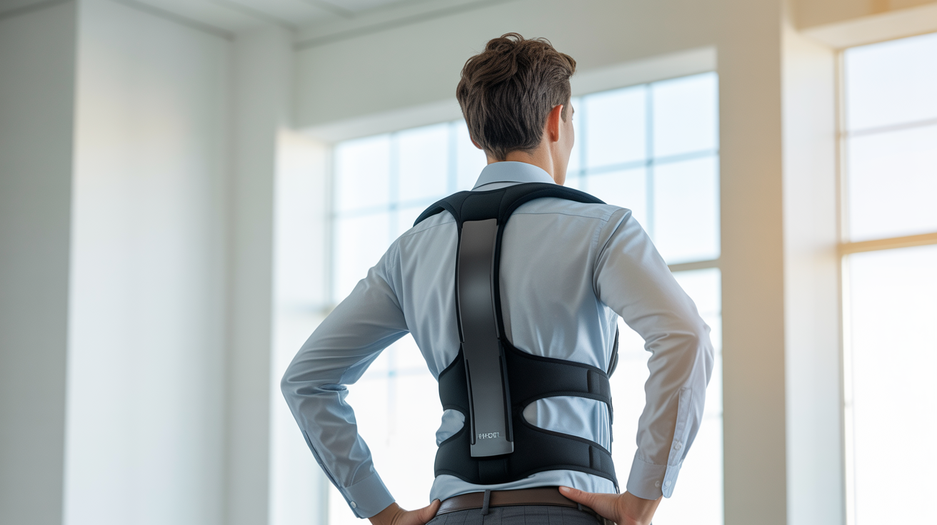 Person with perfect posture in daily life setting